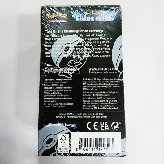 Pokémon TCG: Mega Evolution—Chaos Rising Booster Display – 18 Booster Packs Factory Sealed