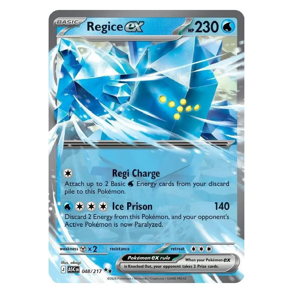 Buy Regice ex 048/217 Ascended Heroes