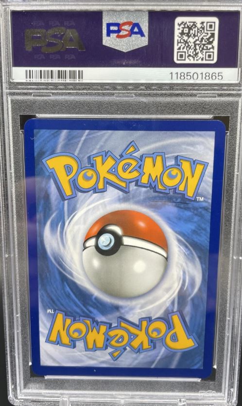 Pokémon trading card in a protective case with PSA logo