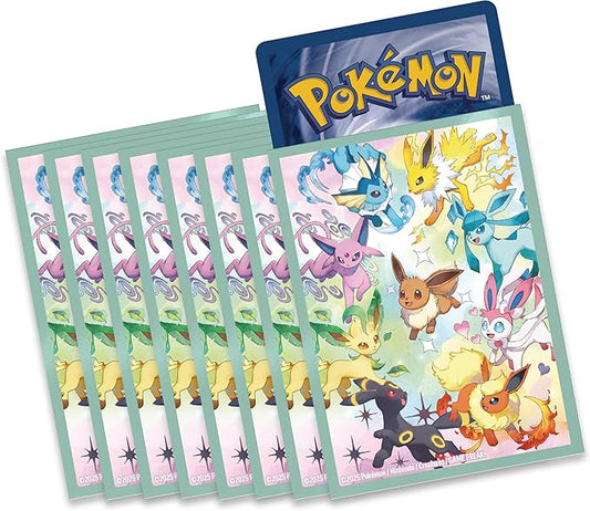 Set of Pokémon trading cards with a Pokémon logo on a white background