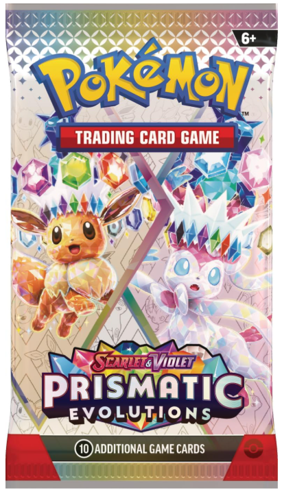 Pokémon trading card game pack with Prismatic Evolutions theme