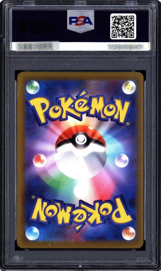 Pokémon trading card in a protective case with FSA logo