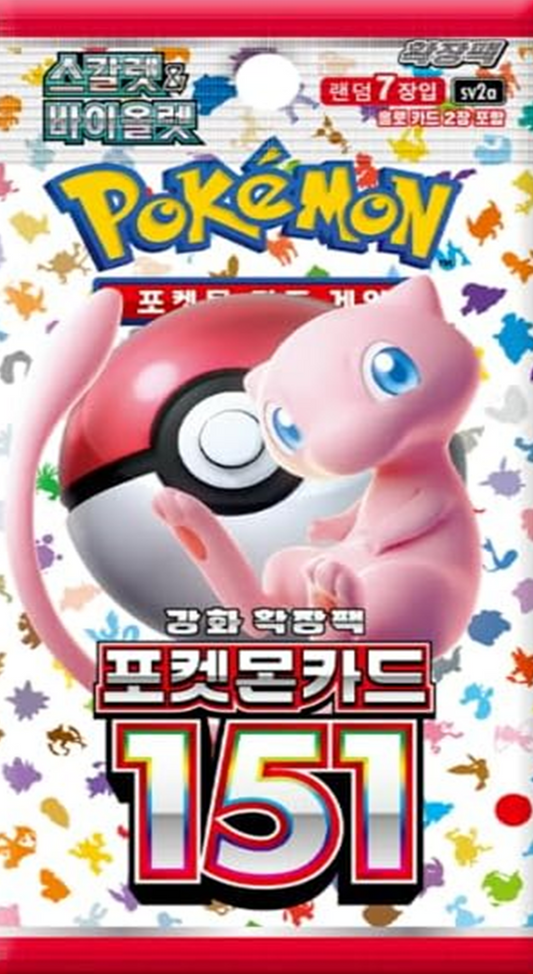 “Pokémon TCG Scarlet & Violet 151 SV2a Korean Booster Pack – factory sealed, featuring original 151 Pokémon cards”