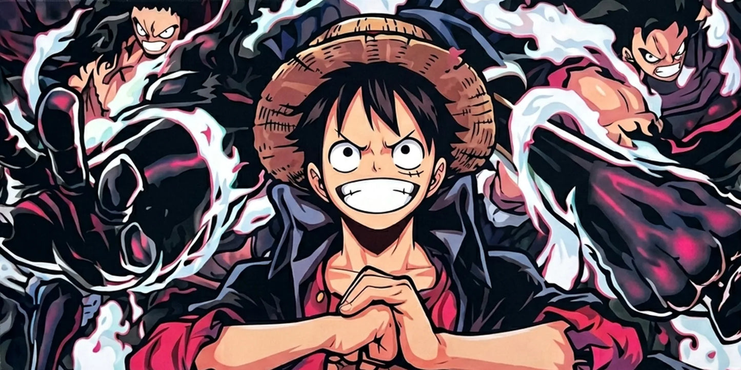 Luffy Power Up Mousepad Anime Desk Mat XL One Piece Haki Energy Gaming Mouse Pad Epic Action Design - PokeTCG
