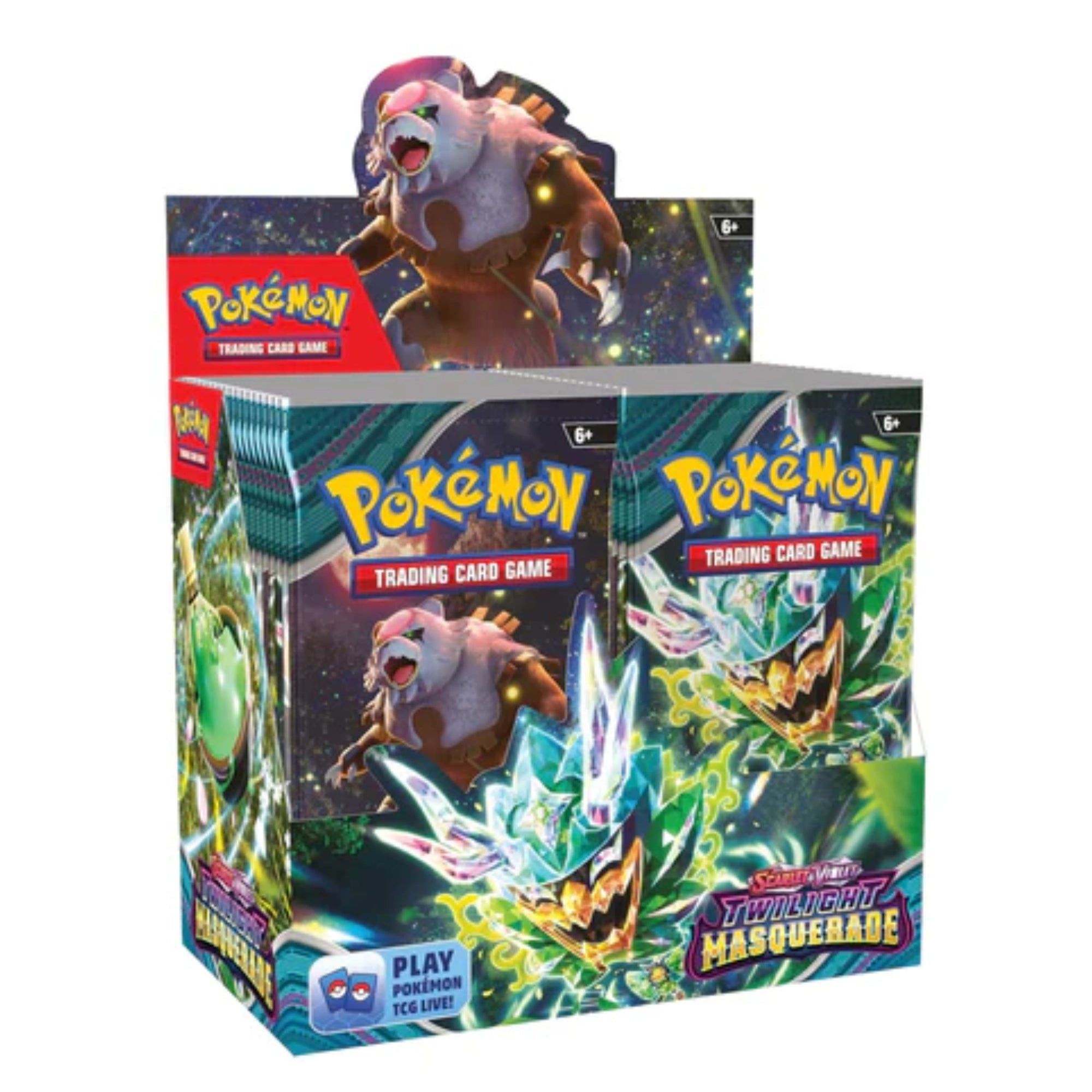 scarlet violet english booster box Pokémon TCG: Twilight Masquerade (36) – PokéTCG ArtSet:Brock Panther Violet booster packs Budget Deckbuilding: Black-Green Gravefill