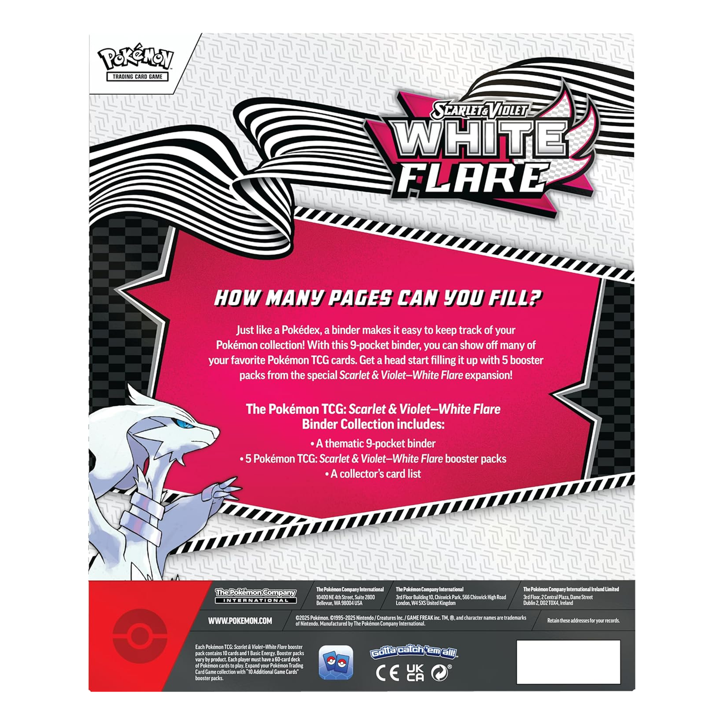 Pokémon TCG: Scarlet & Violet White Flare trading card game packaging back