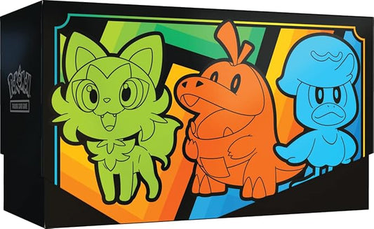 Three cartoon characters on a colorful box with a brand logo.