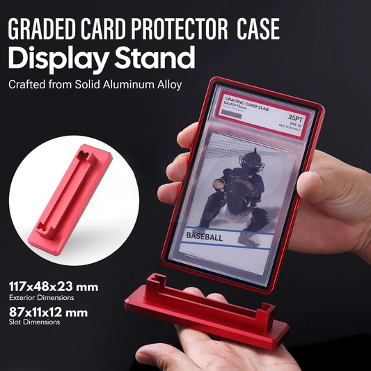Premium Display Stand for BGS/TCG Graded Card Slabs – Magnetic Metal Holder