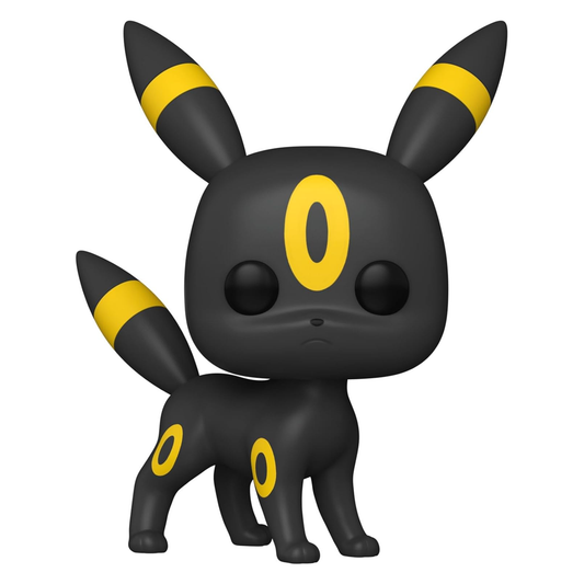 Black and yellow Pop! vinyl figure on a white background