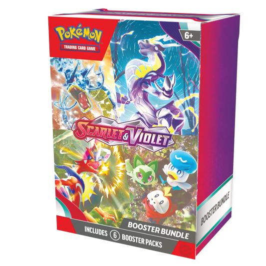 Pokémon Trading Card Game Scarlet & Violet booster bundle packaging on a white background