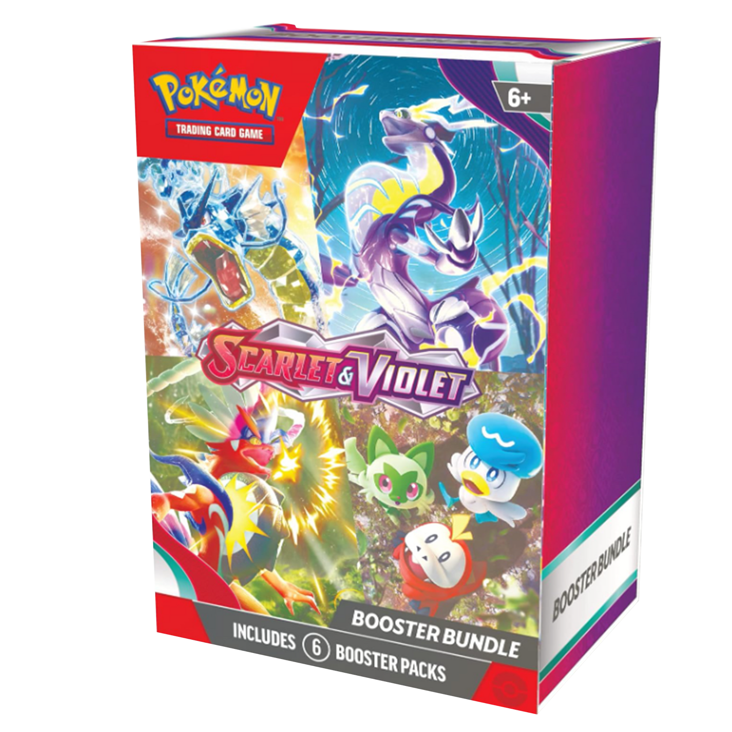 Pokémon Trading Card Game Scarlet & Violet booster bundle packaging on a white background