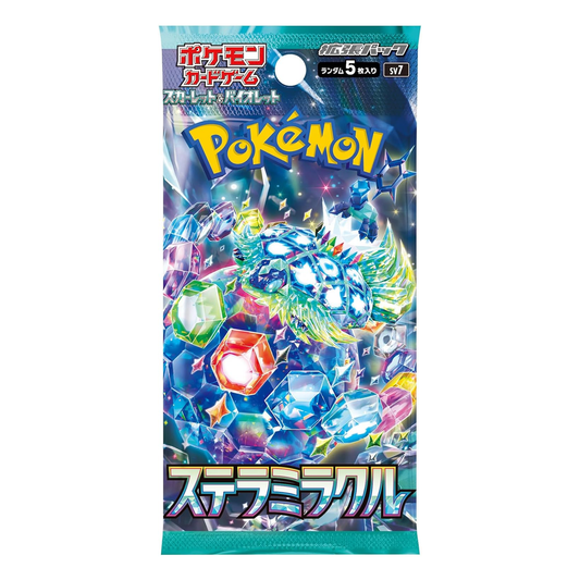 Pokémon trading card game pack with colorful design on a white background