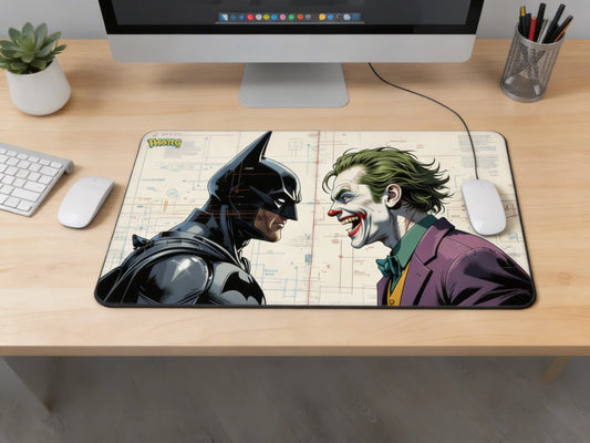 Batman vs. Joker "The Rivalry" XXL Gaming Mousepad – 24" x 12" Classic Anime Desk Mat- Poketcg.in
