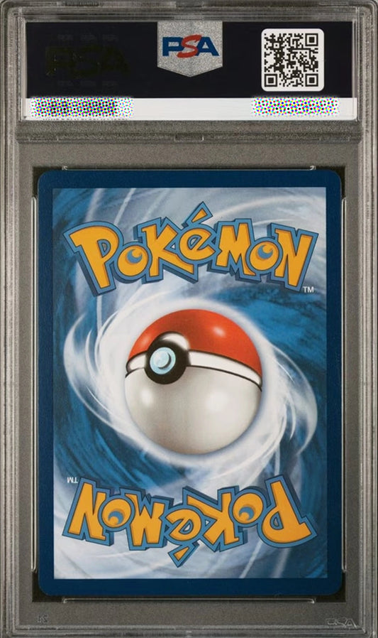 Pokémon trading card in a protective case with PSA logo