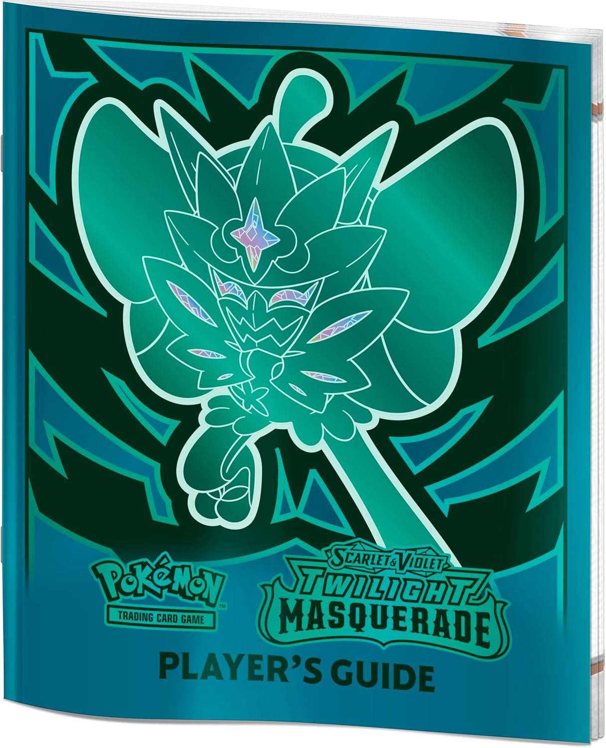 Pokémon Trading Card Game player's guide with a green character design on a blue background