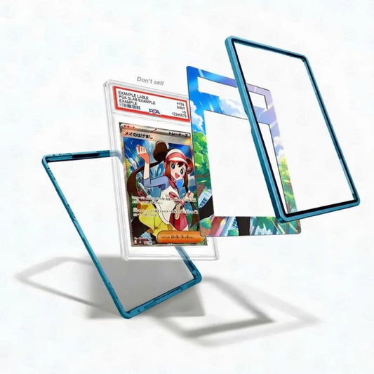 Card with a character in a blue frame on a white background
