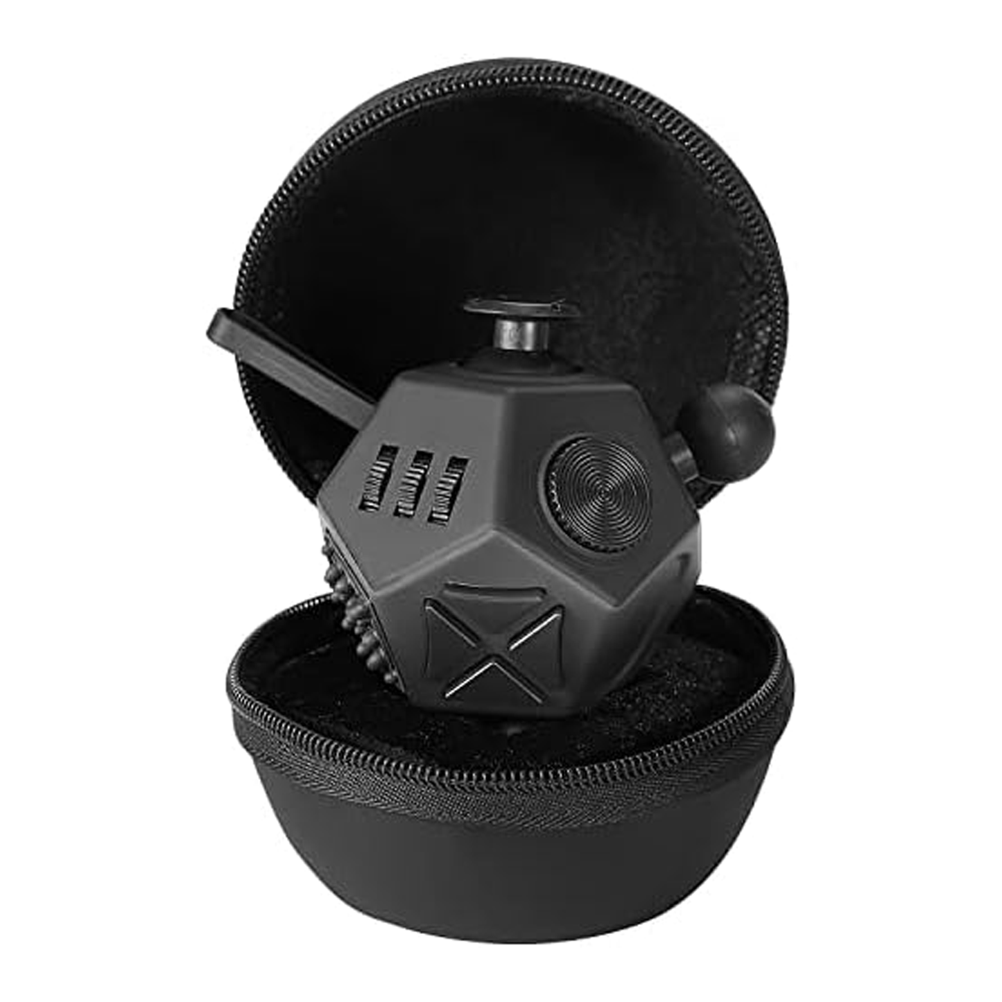 PILPOC theFube 12 sided fidget cube black anti stress anxiety toy with carry case for kids and adults