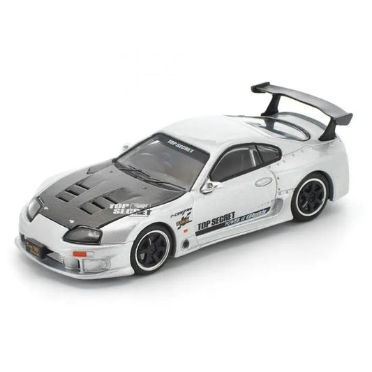 POP RACE Toyota Supra Top Secret GT300 White PR640364 – 1:64 Premium JDM Diecast Model Car