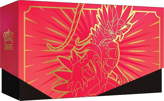 Pokémon trading card game box with red and gold design