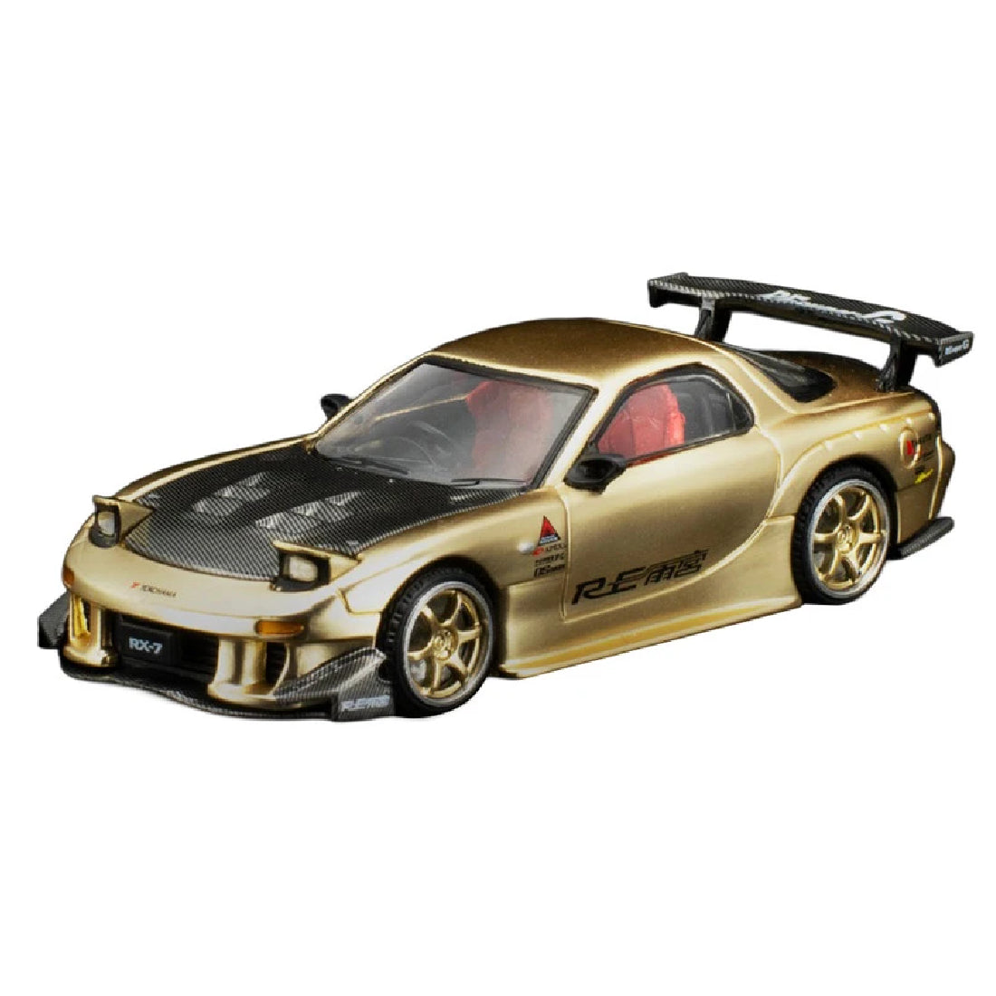 Pop Race Mazda RX-7 FD3S RE-Amemiya Gold Metallic Carbon Hood Thailand Diecast Expo 2026 – 1:64 Diecast Model Car