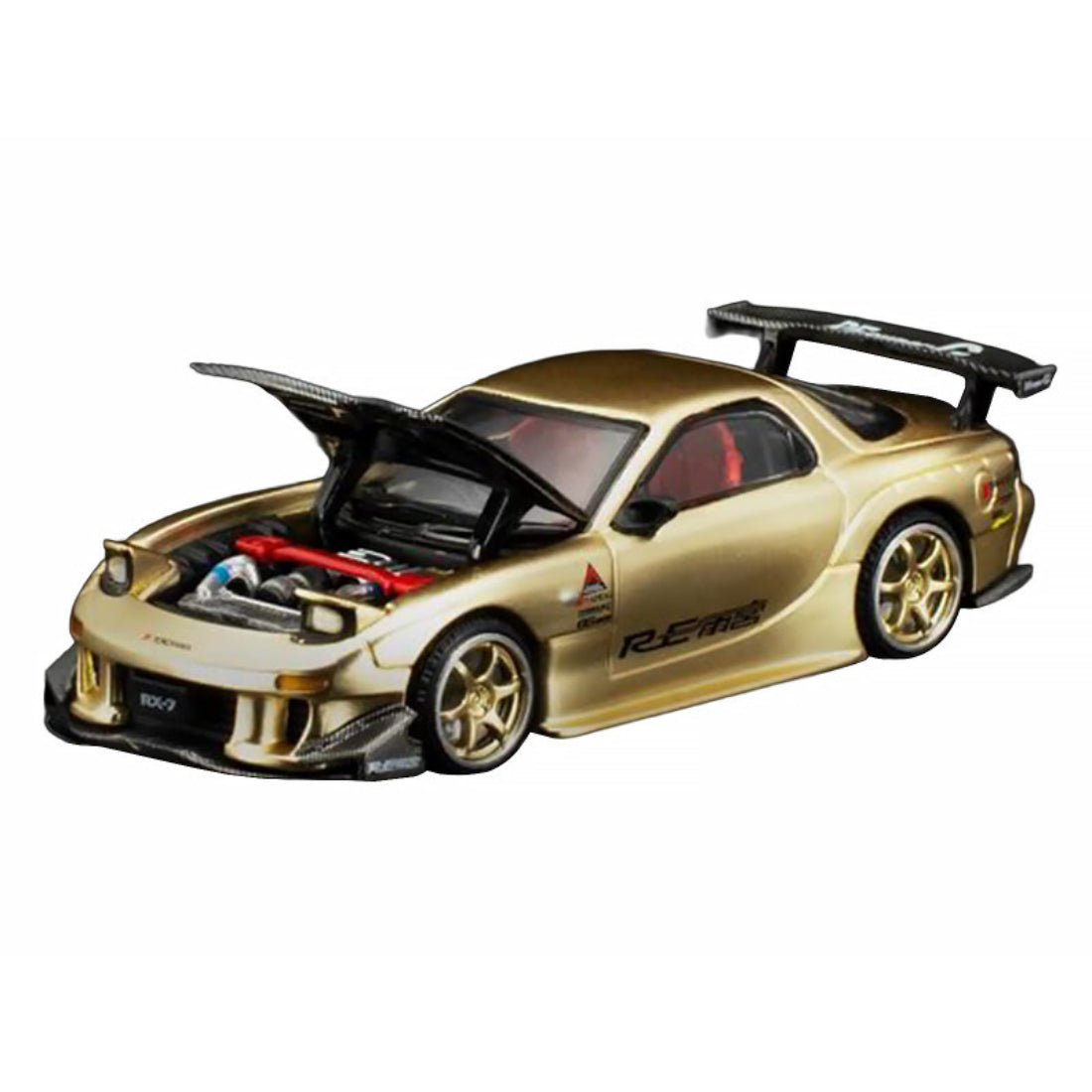 Pop Race Mazda RX-7 FD3S RE-Amemiya Gold Metallic Carbon Hood Thailand Diecast Expo 2026 – 1:64 Diecast Model Car