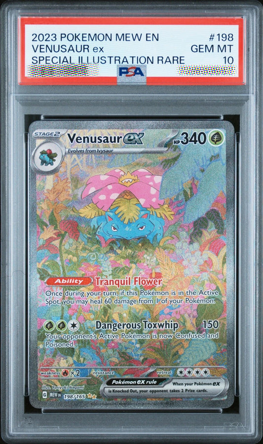 PSA 10 Venusaur ex 198/165 Pokémon 151 Special Illustration Rare Card 2023