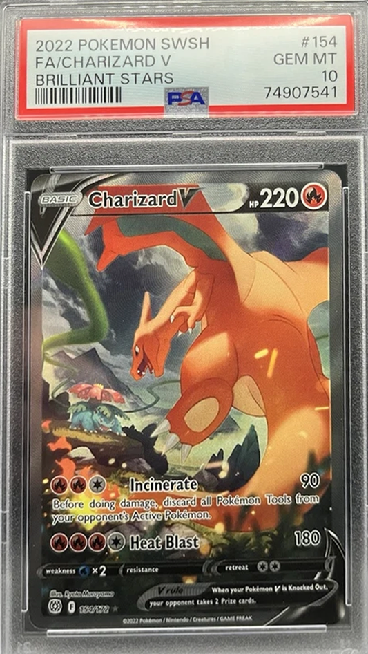 2022 Pokemon SWSH F.A./ Charizard V (Alt Art) Brilliant Stars #154 PSA 10  (English Version)
