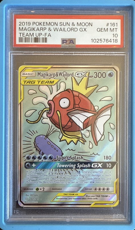 PSA 10 Magikarp & Wailord GX 161/181 Pokemon Team Up Alternate Art English GEM  (English Version)