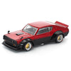 Pop Race Nissan Skyline KPGC110 Kenmeri Red Metallic & Black RHD – 1:64 Diecast Model Car