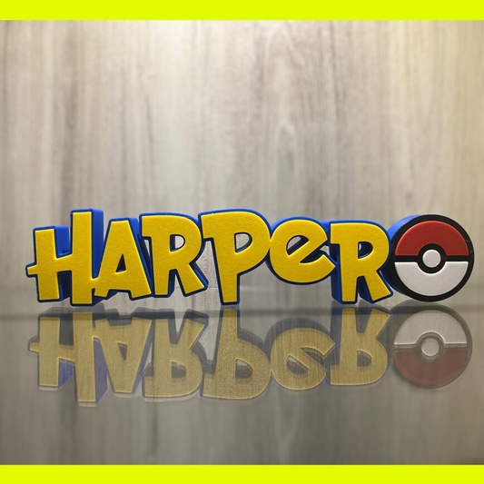 Pokemon Style Name Plate For Him For Her Game Name Plate Gamer Pokemon Birthday Nursery Game Room Sign Game room Gift Idea Pokemon Name