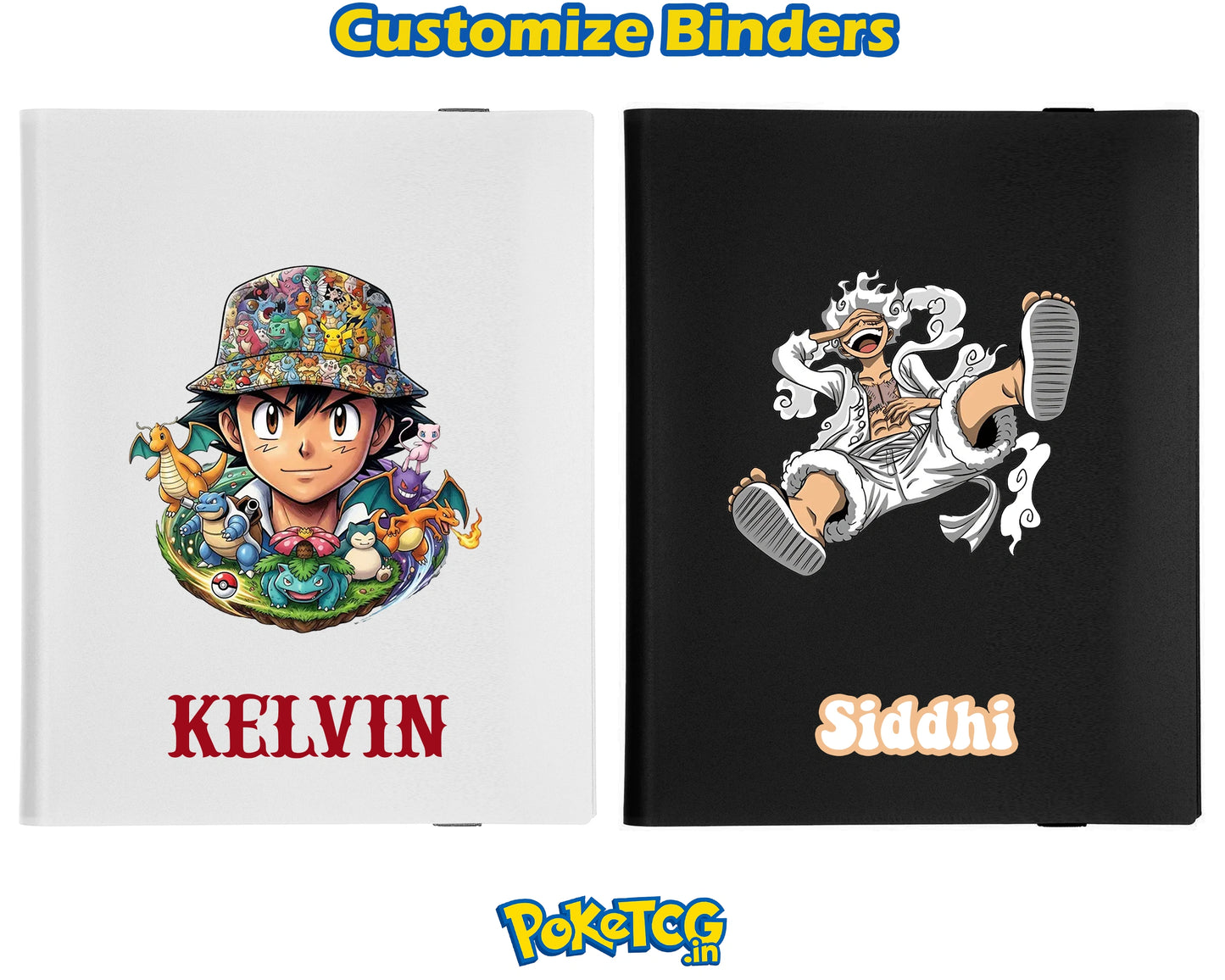 Custom 9 Pocket Trading Card Binder – Personalized Multi-Color Album with Strap
