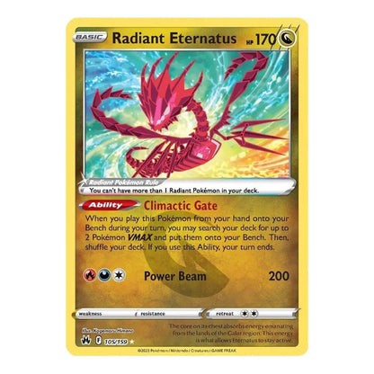 Radiant Eternatus 105/159 Radiant Rare Crown Zenith Pokémon Card