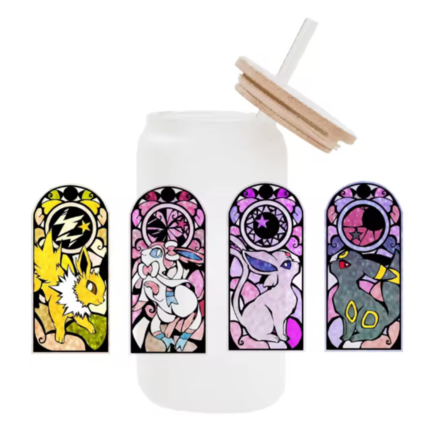 Cute Cartoon Pokemon Pikachu UV DTF Transfer Glass Sticker Waterproof Transfers Decals For 16oz Glass Cup Wrap Stickers
