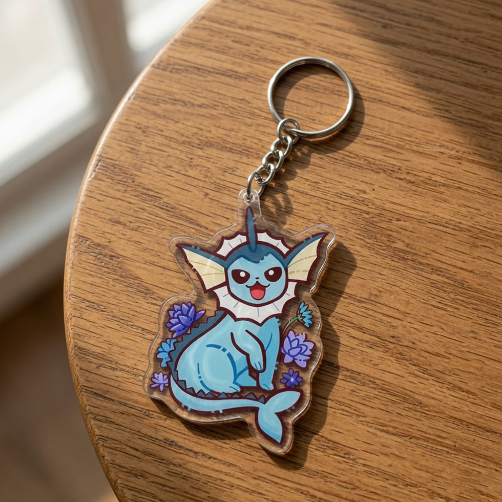 Pokémon Vaporeon Acrylic Keychain – Cute Collectible Anime Keyring