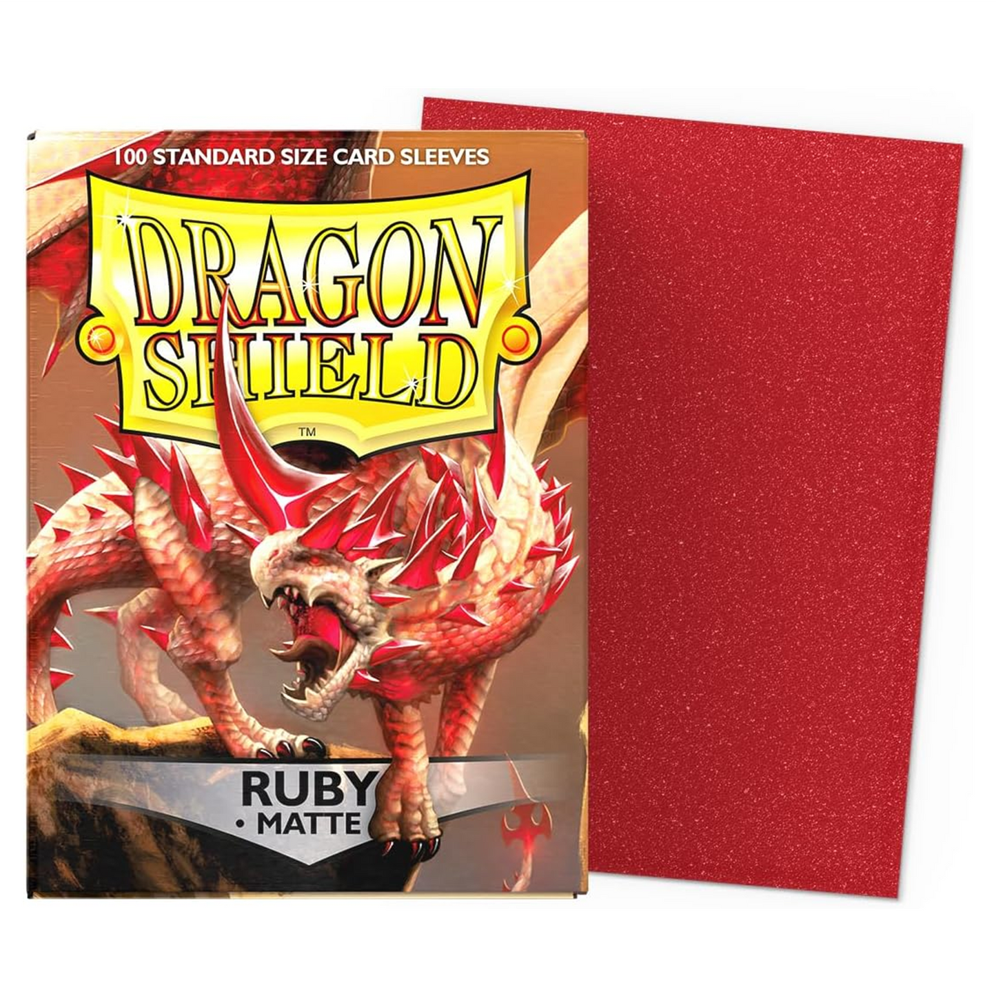 Dragon Shield | 100 Count Sleeves Standard Size Card Matte Sleeves Ruby - Matte