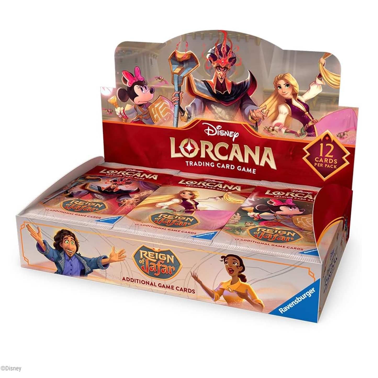 Ravensburger Disney Lorcana TCG: Reign of Jafar Booster Pack Display | 24 Packs with 12 Trading Cards Each | Ideal for Collectors & Disney Fans | Suitable for Ages 8+