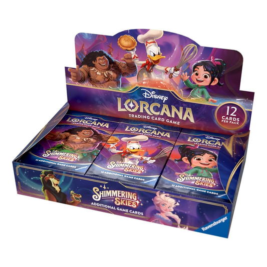 Ravensburger Disney Lorcana TCG: Shimmering Skies Booster Pack Display | 24 Packs with 12 Trading Cards Each | Ideal for Collectors & Disney Fans | Suitable for Ages 8+