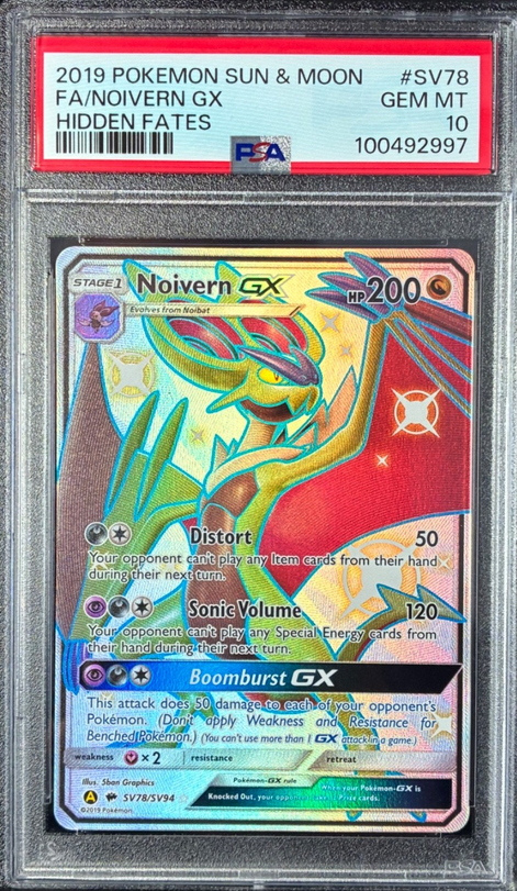 2019 Pokemon Sun & Moon Hidden Fates Noivern GX Shiny Vault SV78/SV94 PSA 10 GEM  (English Version)