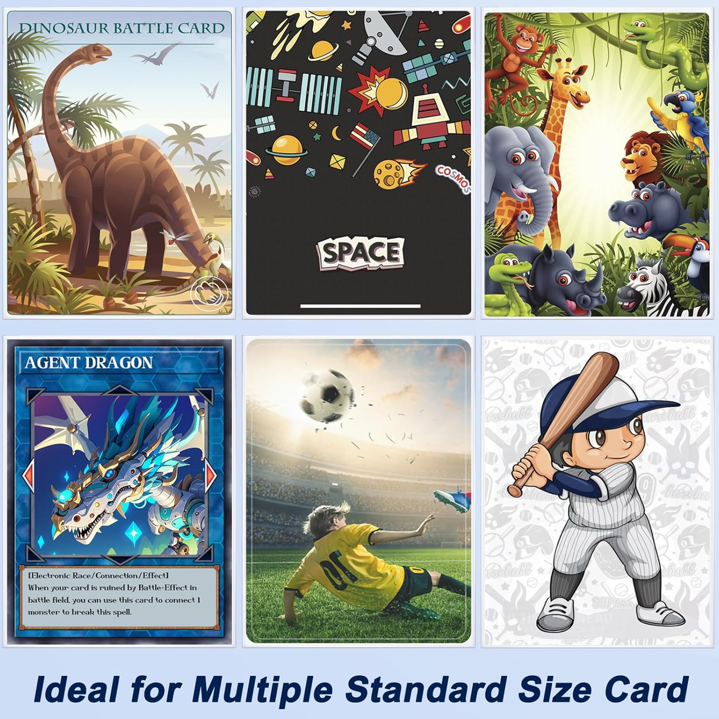 100 Counts Card Sleeves for Trading Cards, Soft Penny Card Sleeves Clear Plastic Card Protectors Fit for Baseball Card, Sports Cards, MTG Game Card Standard Cards