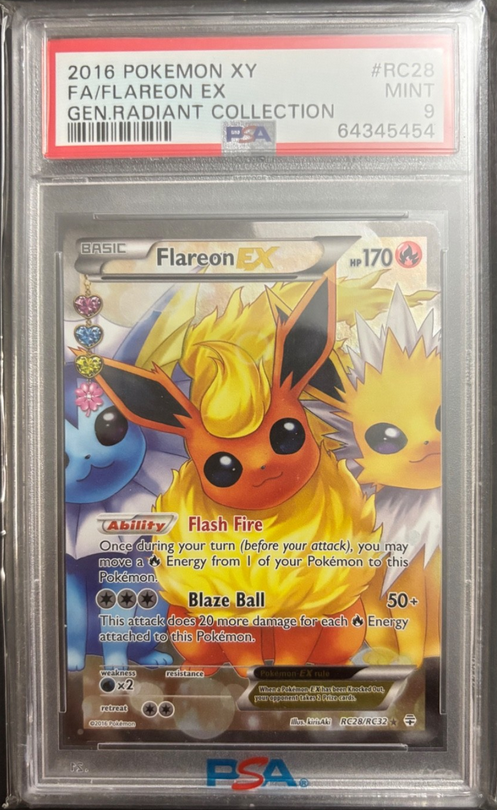 Pokemon 2016 XY Generations Flareon EX Full Art Radiant Collection PSA 9  (English Version)