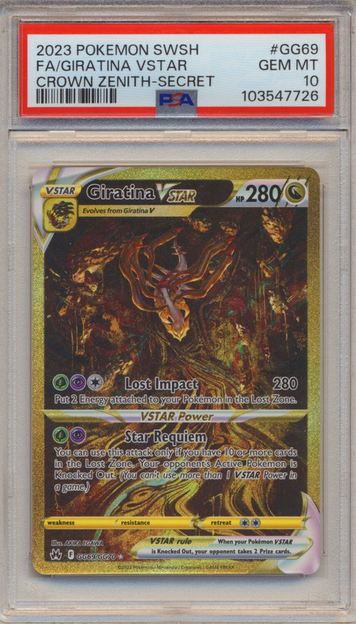 PSA 10 Pokemon Crown Zenith Secret Rare Giratina VStar GG69/GG70 GEM MINT!!  (English Version)
