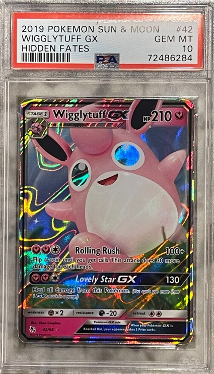 Pokemon Hidden Fates Wigglytuff GX #42 PSA 10  (English Version) Poketcg