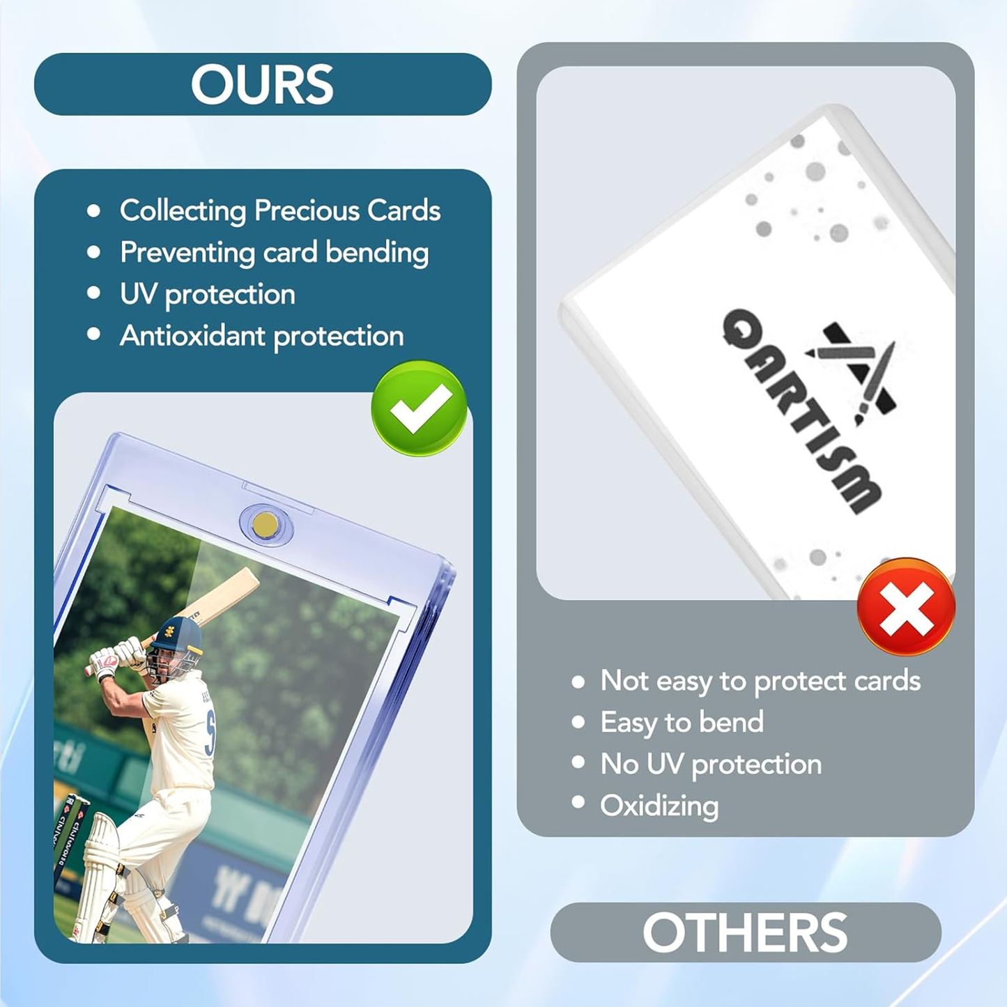 Magnetic Card Holders, 35pt One Touch Card Holder, U-V Protection Hard Plastic Case for Trading Cards, Display Case for Sports, Baseball, Football, Game Cards