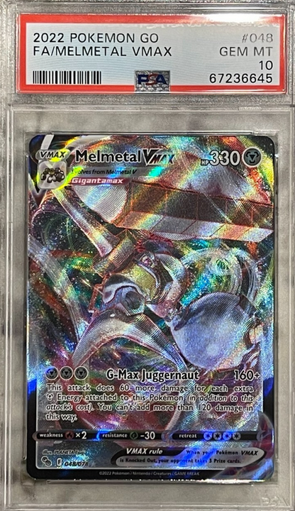 Pokemon Go Melmetal VMAX Full Art #048 PSA 10 *645  (English Version)