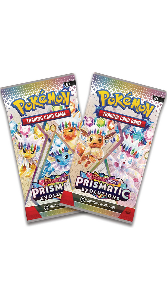 Pokemon TCG: Scarlet & Violet —Prismatic Evolutions Mini Tin - Flareon (2 Booster Packs & 1 Coin)