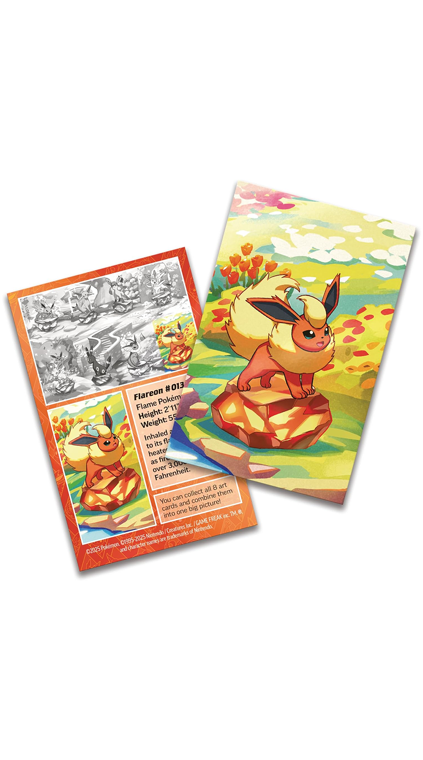 Pokemon TCG: Scarlet & Violet —Prismatic Evolutions Mini Tin - Flareon (2 Booster Packs & 1 Coin)