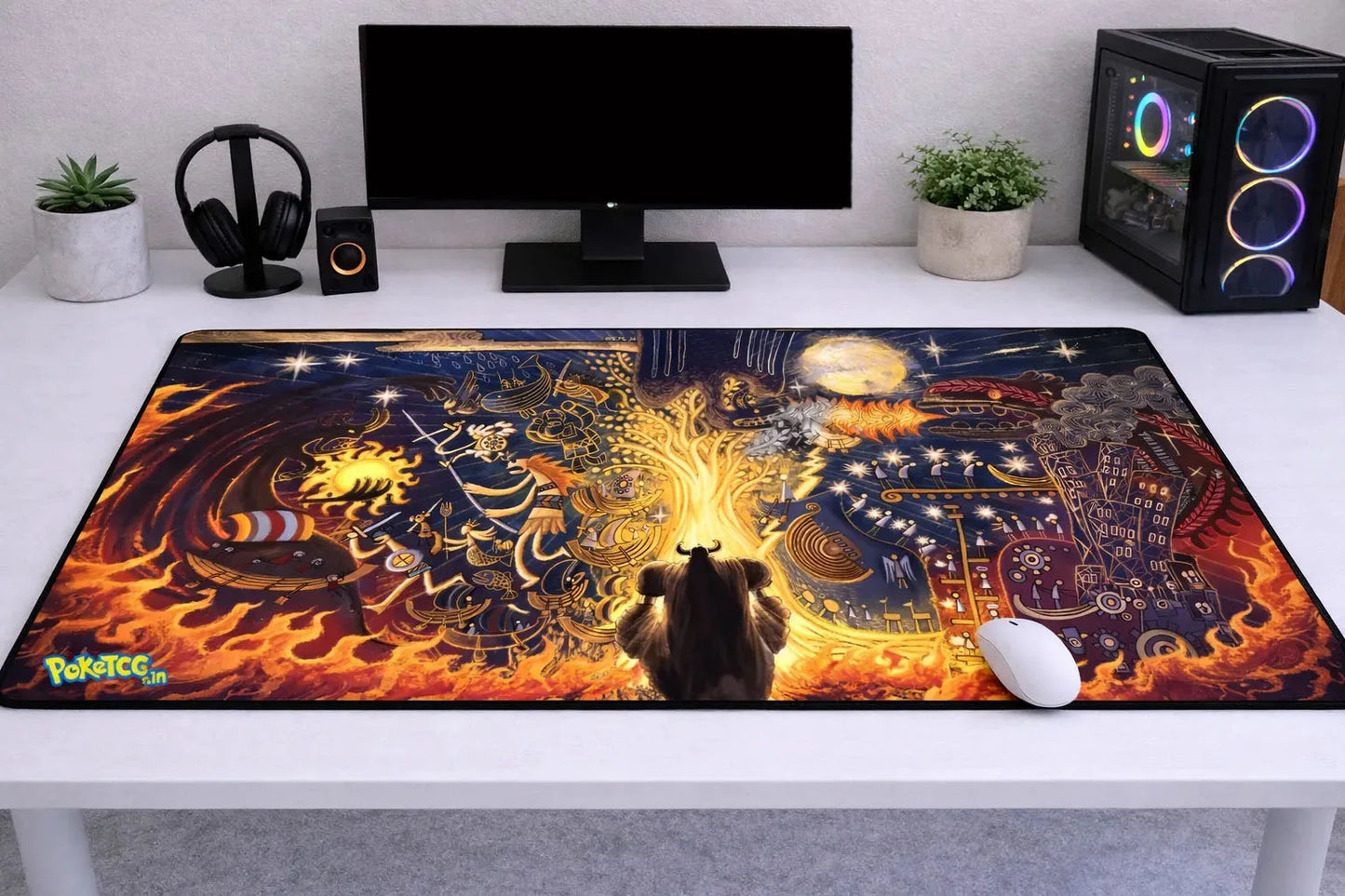 One Piece "Mythology of Elbaph" XXL Gaming Mousepad – 24" x 12" Ancient Lore Desk Mat- Poketcg.in