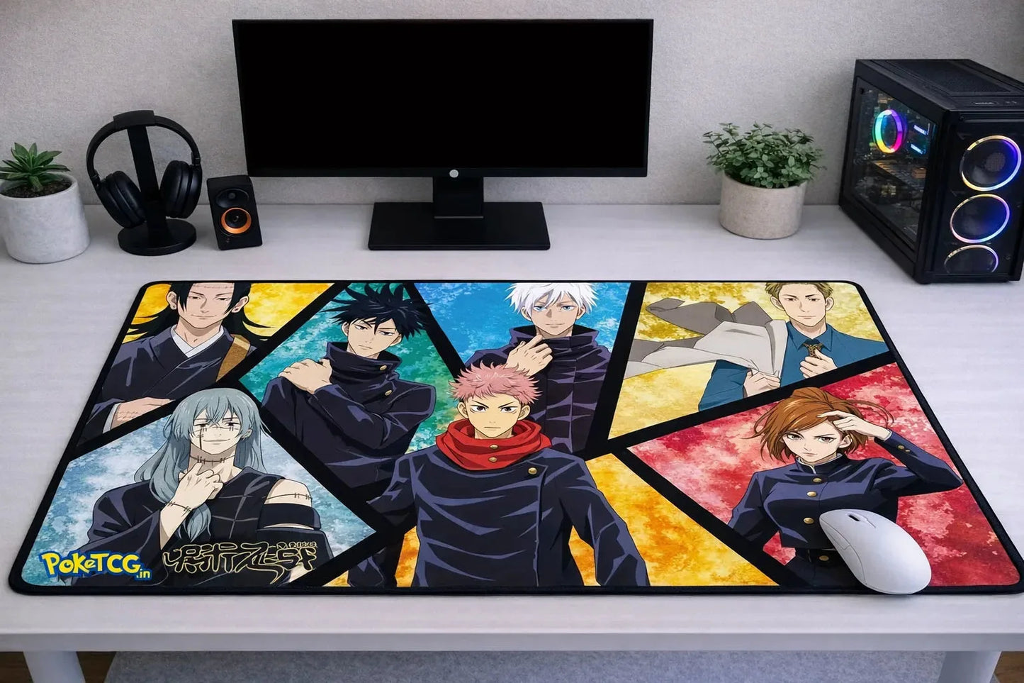 Jujutsu Kaisen "Cursed Clash" XXL Gaming Mousepad – 24" x 12" Aesthetic Desk Mat - Poketcg.in