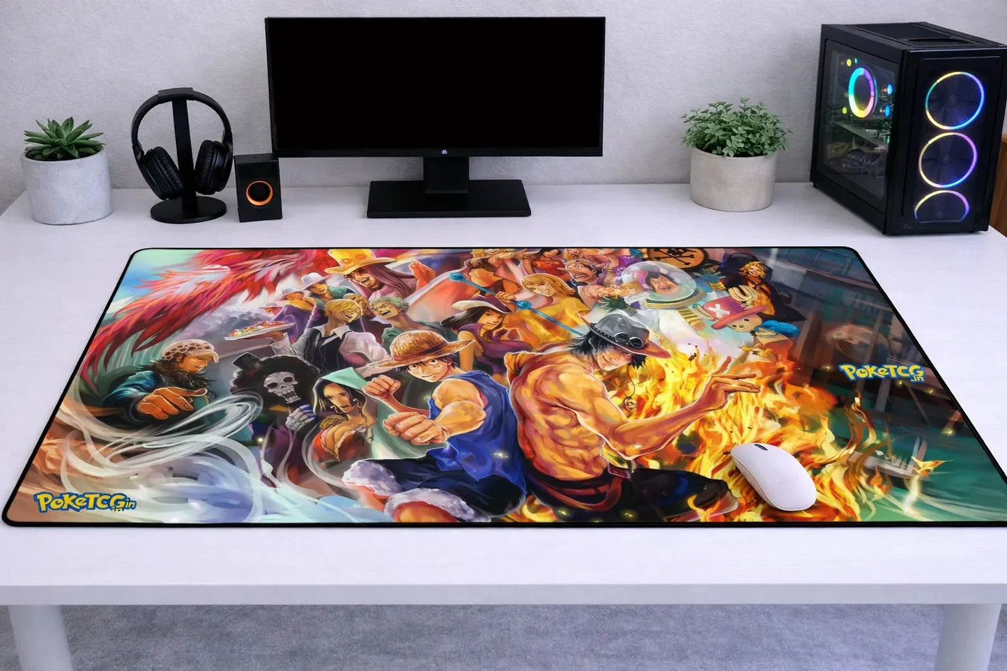 One Piece "Luffy Manga Chronicles" XXL Gaming Mousepad – 24" x 12" Aesthetic Desk Mat- Poketcg.in