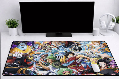 One Piece "Wano Country Alliance" XXL Gaming Mousepad – 24" x 12" Aesthetic Anime Desk Mat - Poketcg.in